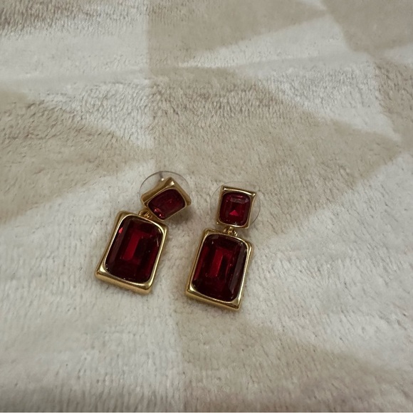NWOT j crew Faceted gemstone drop earrings - Picture 2 of 2